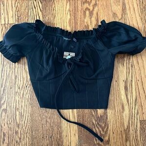 Boohoo bandage peasant crop top!